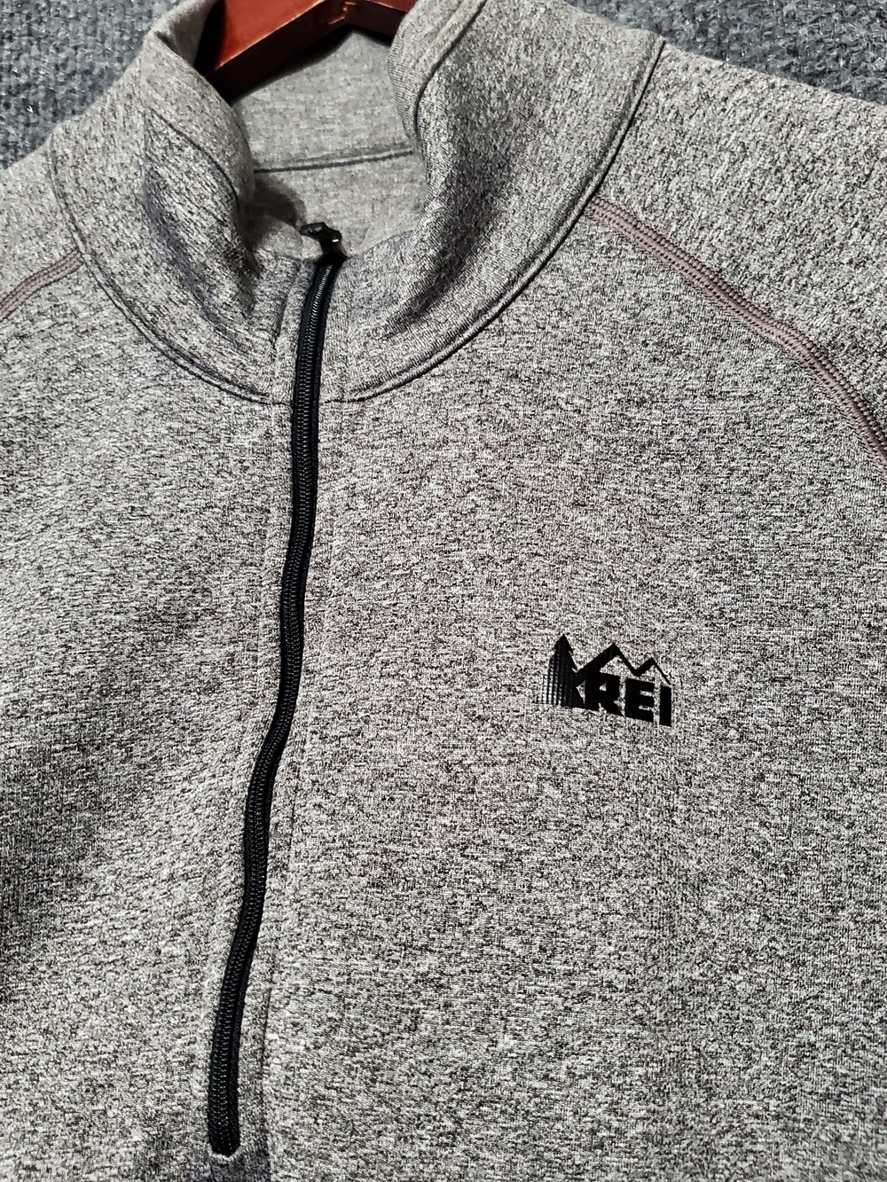 REI CO-OP Sweater Mens Large Gray Half Zip Pullover Outdoor Hiking Preppy Y2K